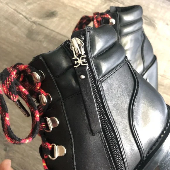 Sam Edelman Sade Carolena High Heel Hiker Lace Up Boots - Picture 7 of 9